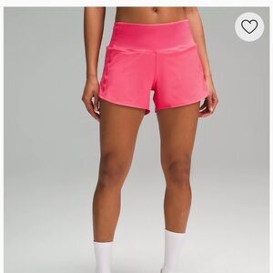 NWT Lululemon speed up short 4”, Sonic pink, Sz 6